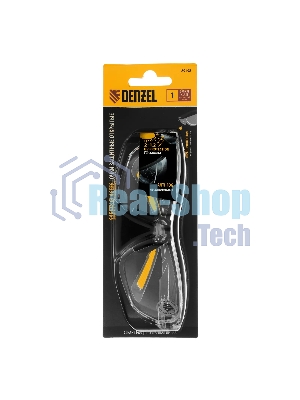 Очки защитные Denzel открытые, поликарбонатные, прозрачная линза