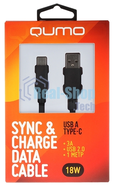 Кабель USB-A to Type-C, silica gel, 1м, 3A, 18W черный
