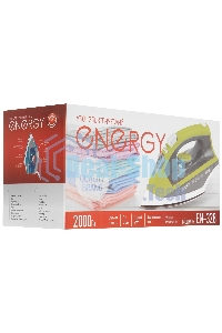 Утюг Energy EN-328 зеленый, стальная подошва, 2000 Вт