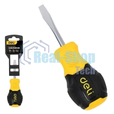 Отвертка шлицевая Deli DL6360381N 6х38мм сталь Cr-V, двухкомпонентная прорезиненная рукоять