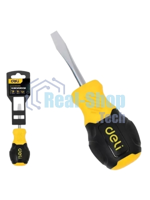 Отвертка шлицевая Deli DL6360381N 6х38мм сталь Cr-V, двухкомпонентная прорезиненная рукоять