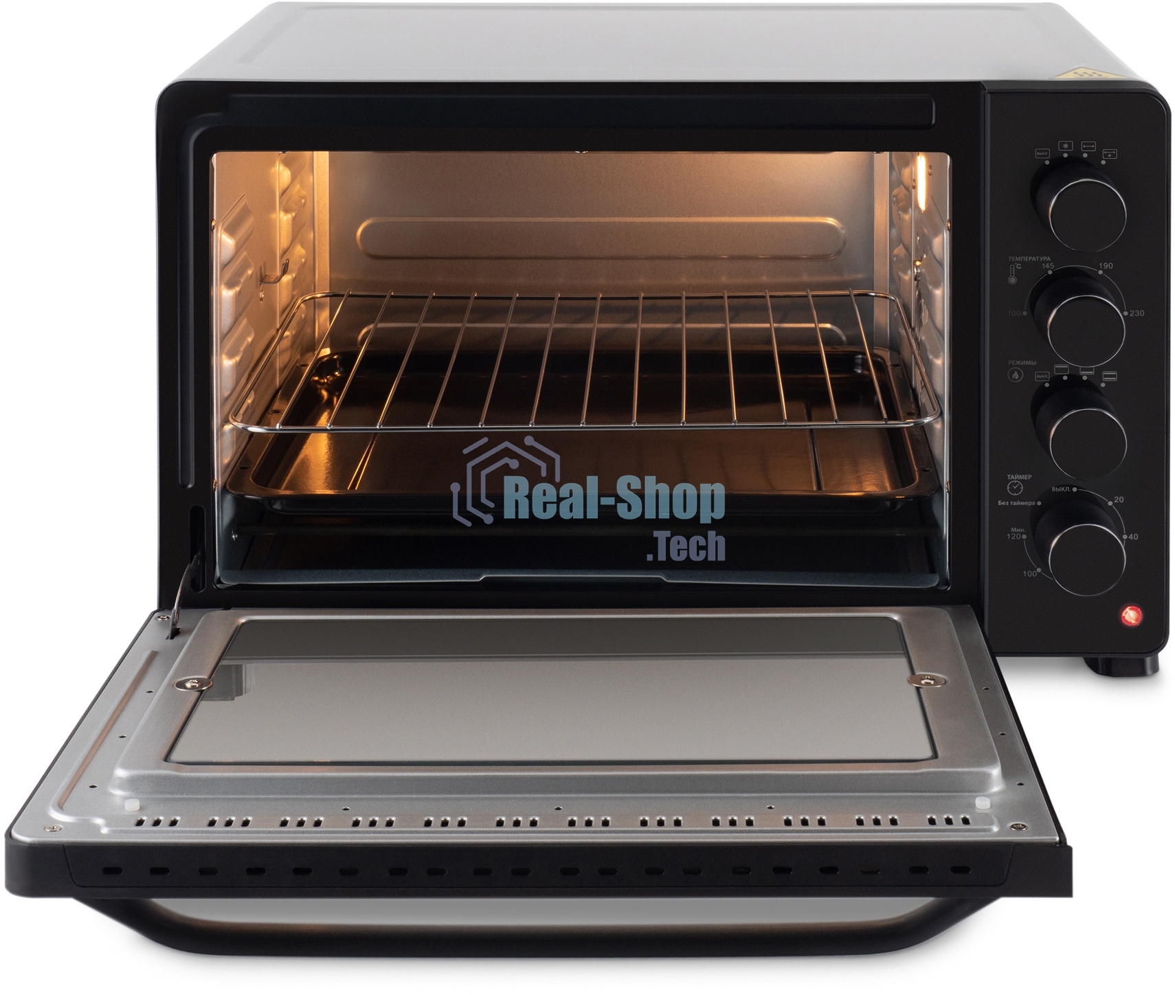 Мини-печь Hyundai MIO-HY081 38л. 2000Вт серебристый/черный