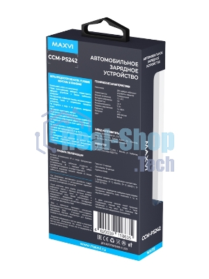 Автомобильное зарядное устройство Maxvi CCM-PS242 белый 2.4A 12W, 2xUSB