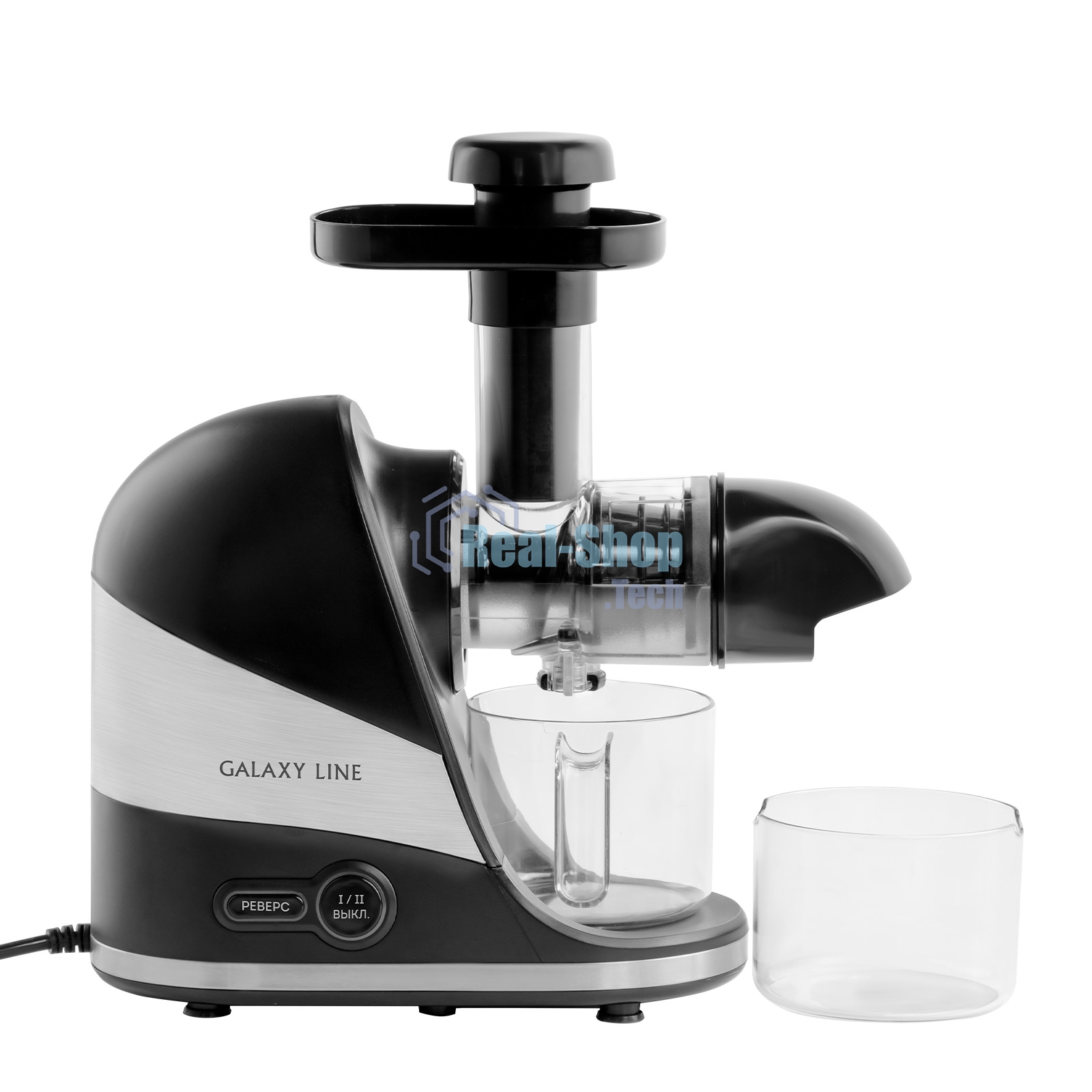 Соковыжималка Galaxy Line GL 0817, черный, шнековая, 200 Вт, 2 скорости, функция 