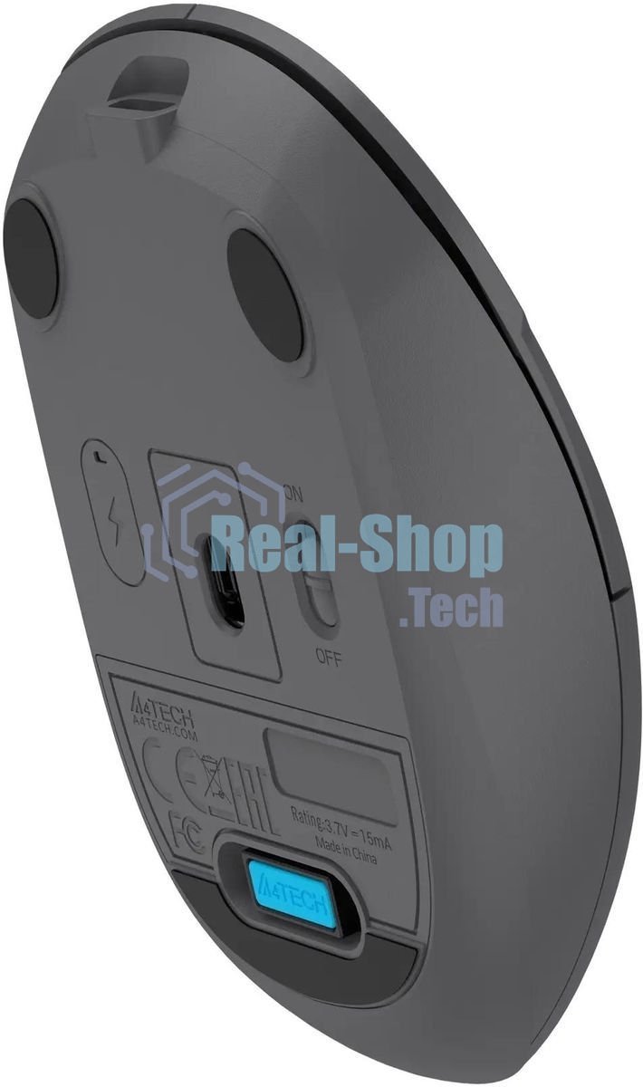 Мышь беспроводная A4Tech Fstyler FG15CS Air2 серый, 1200 dpi, радиоканал, USB, кнопки - 3
