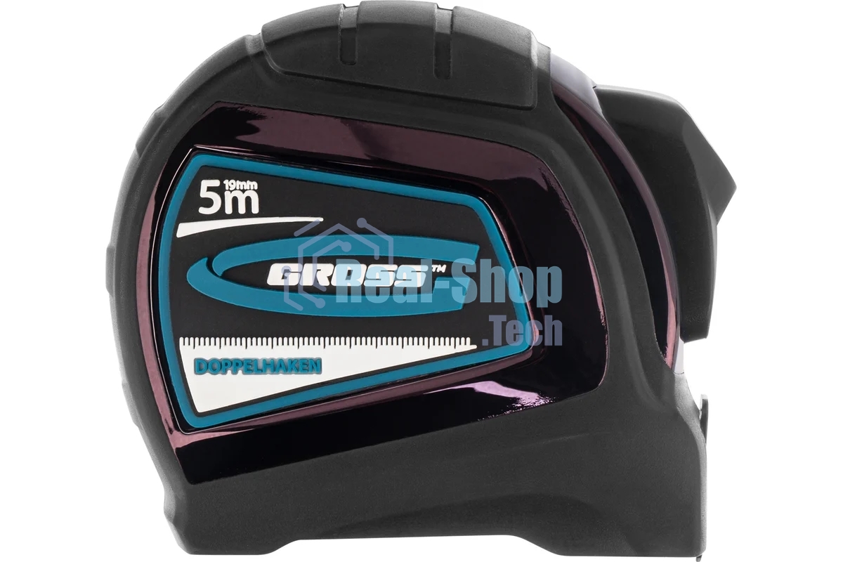 Рулетка Gross 31123 ''doppelhaken'' 5 м x 19 мм двухсторонний зацеп нейлон двуст. шкала автоматич