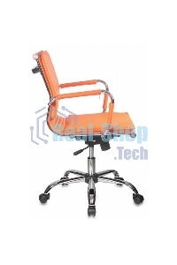 Кресло руководителя Бюрократ CH-993-Low/orange оранжевый, низкая спинка, искусственная кожа, крестовина хромированная