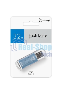 Флешка USB Smartbuy R/W V-Cut series Blue SB32GbVC-B, 32Gb, USB 2.0, R/W 25/15, голубой