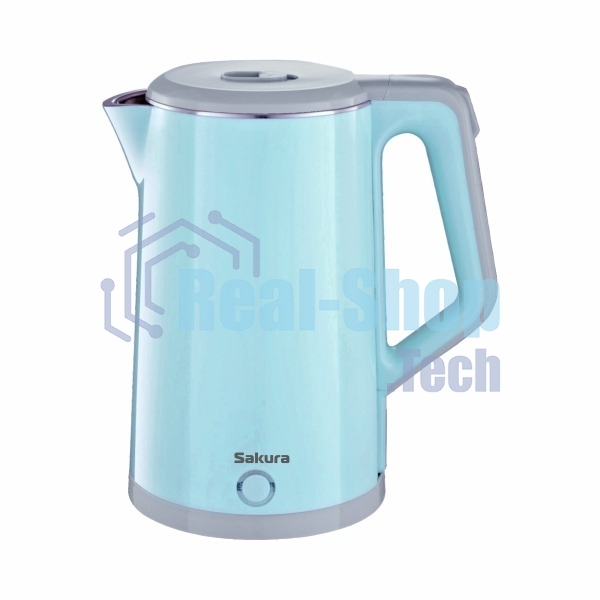 Чайник электрический Sakura SA-2150BL 1.8 л, двойной корпус голуб д
