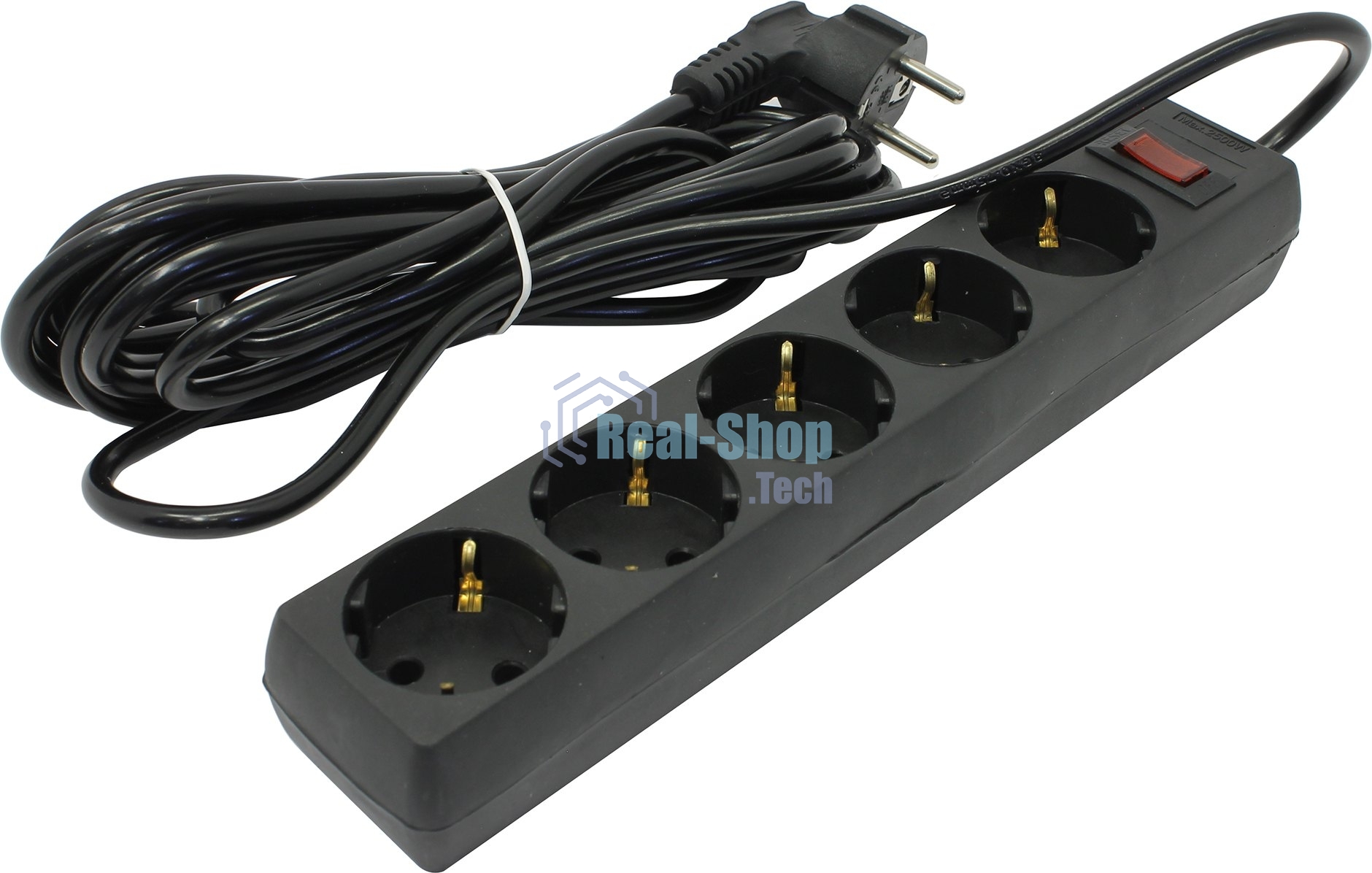 Сетевой фильтр ExeGate EX221188RUS SP-5-5B (5 розеток, 5 м, евровилка, черный)