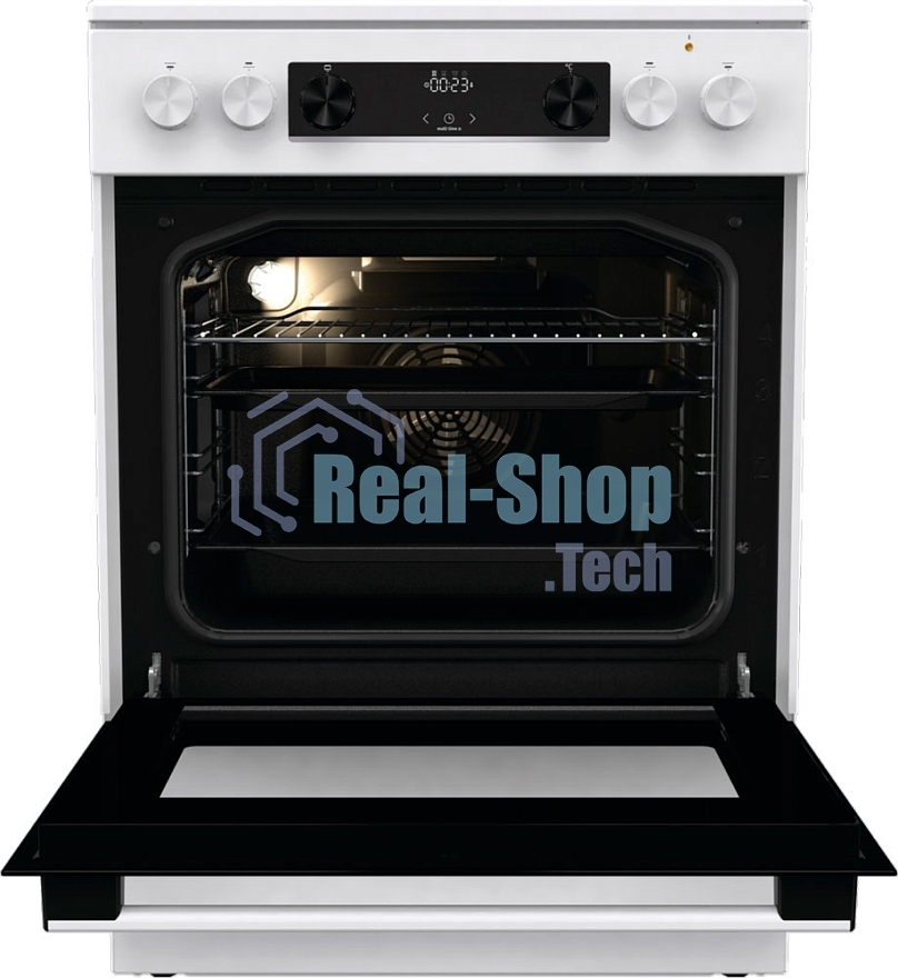 Плита электрическая Gorenje GEC6C40WD белый, конфорок 4 электрических, духовка 71 л, 60 см x 85 см x 60 см