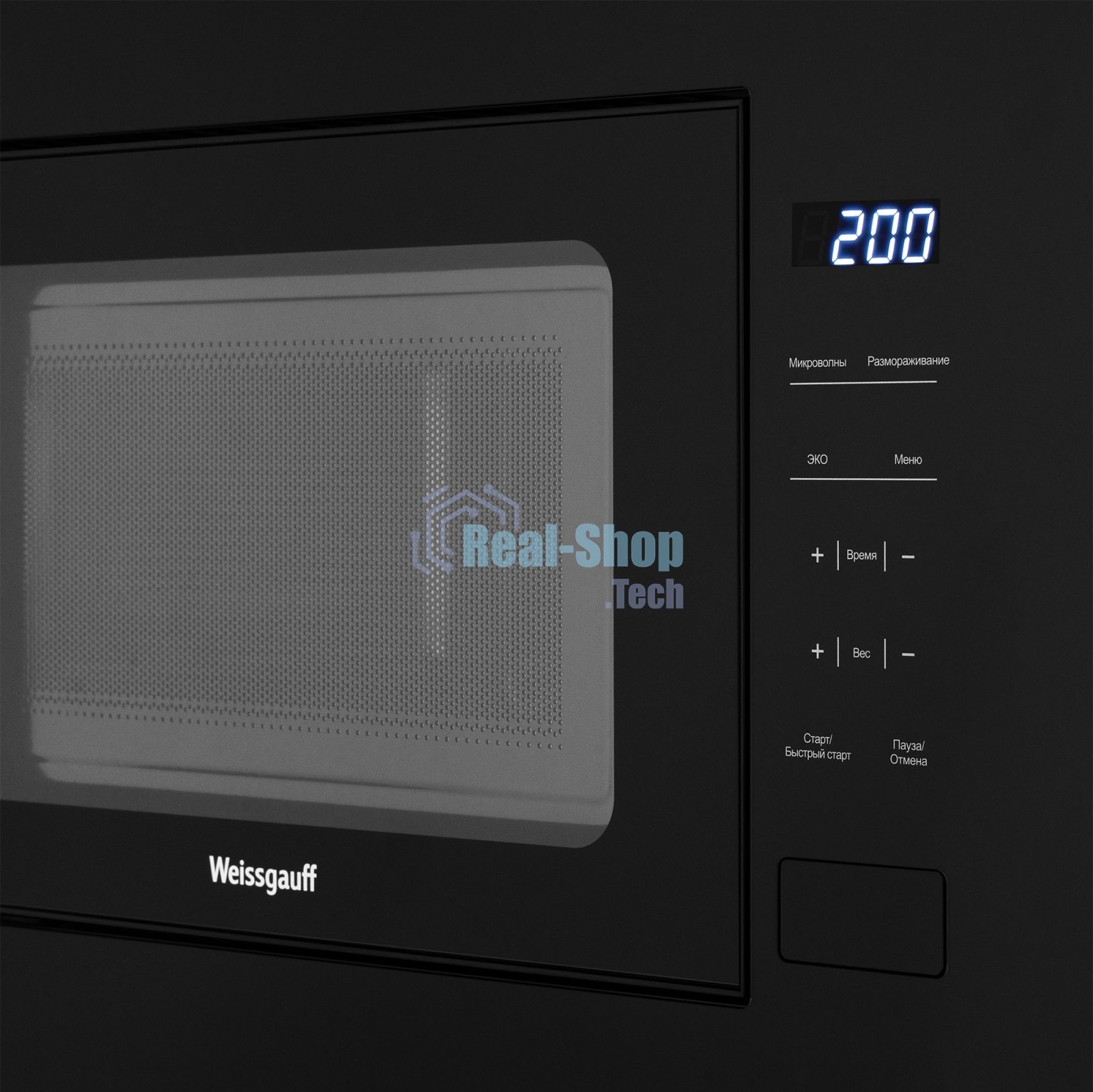 Микроволновая печь встраиваемая Weissgauff HMT-206 Compact черный, 20 л, 700 Вт, переключатели - сенсор