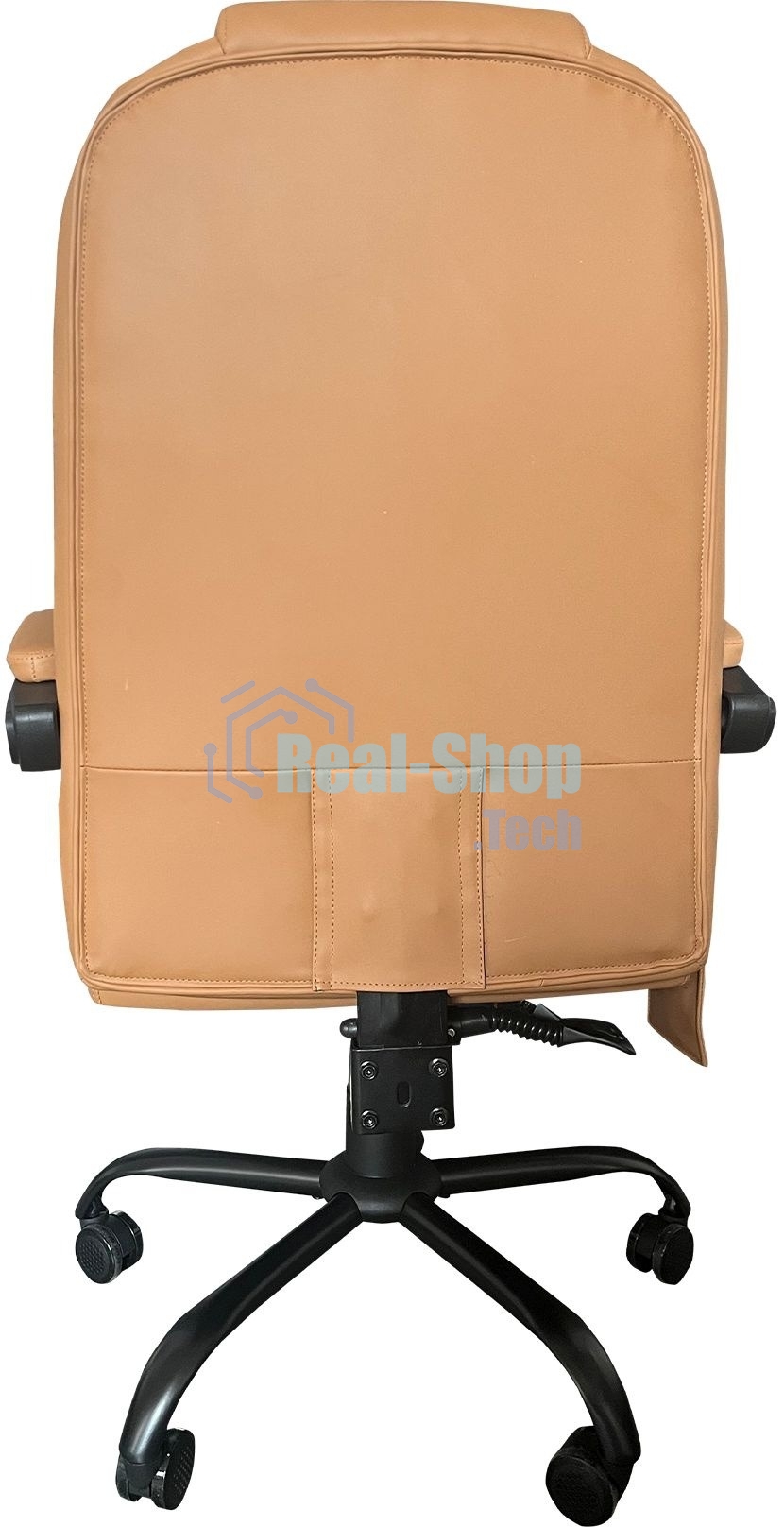 Кресло компьютерное с вибромассажем Cactus CS-CHR-OC05M-BR бежевый, эко.кожа, с подголов. крестов. пластик черный