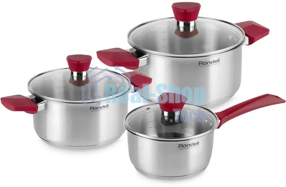 Набор 6 предметов (кастрюли 18, 20, ковш 14) Rondell (ST) RDS-817 Strike