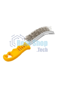 Щетка металлическая Denzel с пластмассовой ручкой, нержавеющая проволока