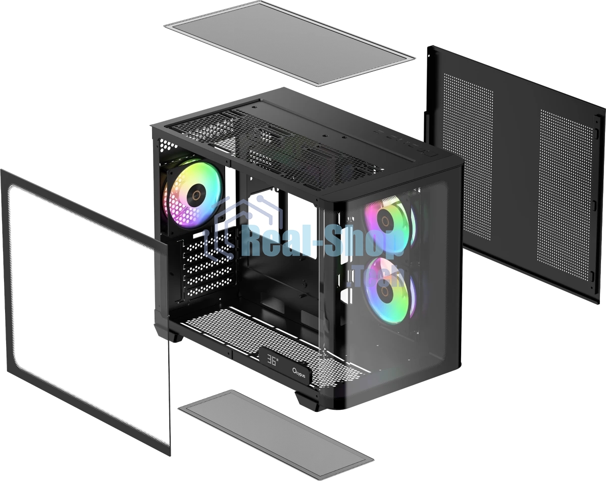 Компьютерный корпус Ocypus Iota C50 BK Curve ARGB Digital mATX без БП (Iota-C50-BKD300CD-GL)