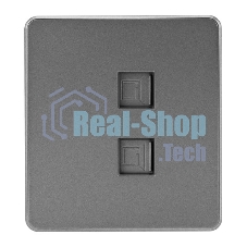 Розетка Kranz ROUND компьютерная двойная RJ45+RJ45 кат6 с/у титан