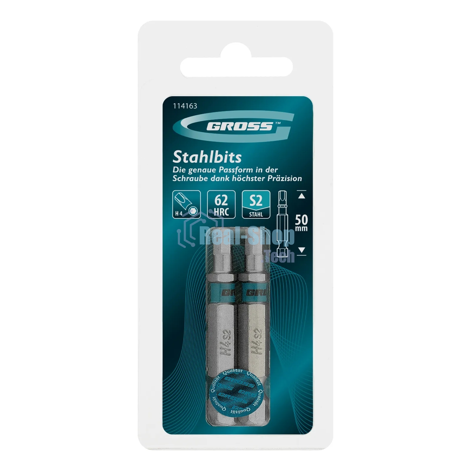 Бита Gross HEX 4х50 мм, сталь S2, шестигр., 2 шт