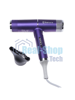 Фен SAKURA SA-4051V фиолетовый/серый, 1600 Вт, компактный