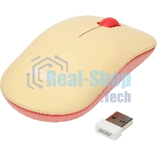 Мышь беспроводная Acer OMR205 бежевый/розовый, 1200 dpi, радиоканал, USB, кнопки - 3