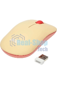 Мышь беспроводная Acer OMR205 бежевый/розовый, 1200 dpi, радиоканал, USB, кнопки - 3
