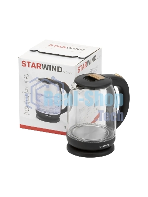 Чайник электрический Starwind SKG1052 1.8 л, 1500 Вт, темно-коричневый/бронзовый (корпус: стекло)