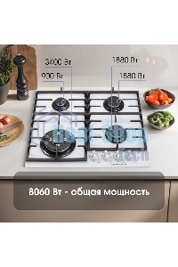 Газовая варочная панель Zigmund & Shtain M 28.6 W белый