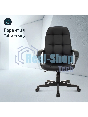 Кресло Бюрократ CH 002 черный, экокожа