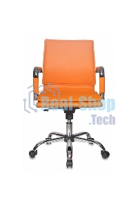 Кресло руководителя Бюрократ CH-993-Low/orange оранжевый, низкая спинка, искусственная кожа, крестовина хромированная