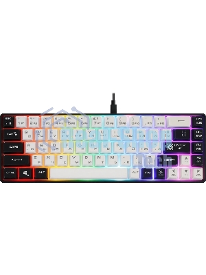 Клавиатура проводная игровая Defender Aris GK-349 RU,черный/белый,68кн+FN,радуж,1.5м