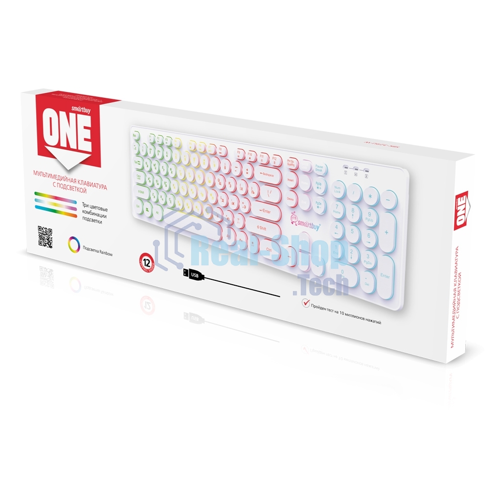 Клавиатура проводная игровая Smartbuy (SBK-329U-W) ONE 329 USB белый