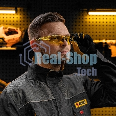 Очки защитные Denzel открытые, поликарбонатные, желтая линза