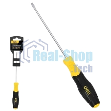 Отвертка шлицевая Deli DL6361251N 6х125мм сталь Cr-V, двухкомпонентная прорезиненная рукоять