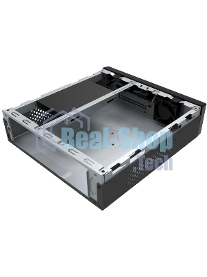 Компьютерный корпус Slim Case Powerman ME100S-BK front fan 4cm, 120W adapter, Mini ITX, VESA