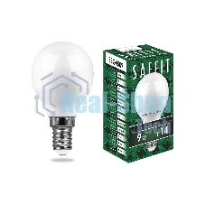 Лампа светодиодная SAFFIT SBG4509 (55080) 9Вт Е14 теплый матовый шар