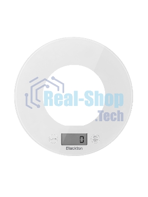 Весы кухонные Blackton Bt KS1010 White, тип управления: сенсорное. дисплей LCD. количество высокочувствительных датчиков: 4. выбор единиц измерения: грамм, фунт: унция, миллилитр, жидкая унция. интервал измерения: 1 г. максимальный вес: 5 кг. функция выче