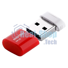 Флешка USB Smartbuy LARA Red (SB64GBLARA-R), 64Gb, USB 2.0, R/W 15/5, красный/белый