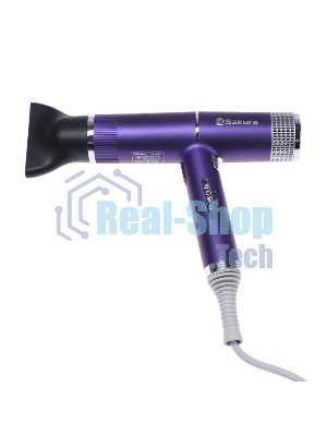 Фен SAKURA SA-4051V фиолетовый/серый, 1600 Вт, компактный