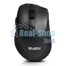 Мышь беспроводная SVEN RX-425W черный, 1600 dpi, радиоканал, USB, кнопки - 6