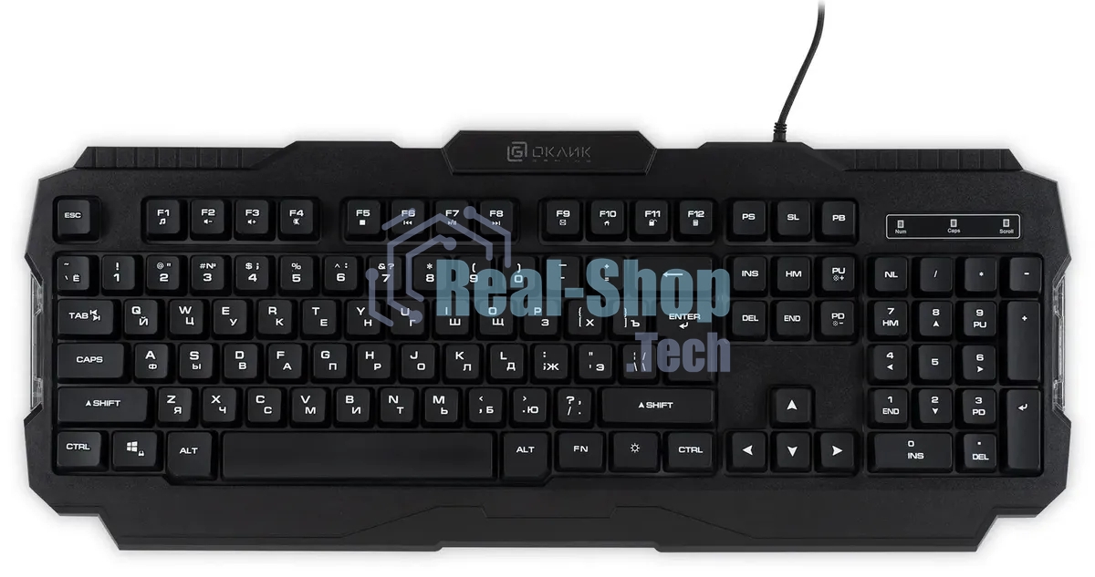 Клавиатура проводная Oklick 757G HW2, USB, черный