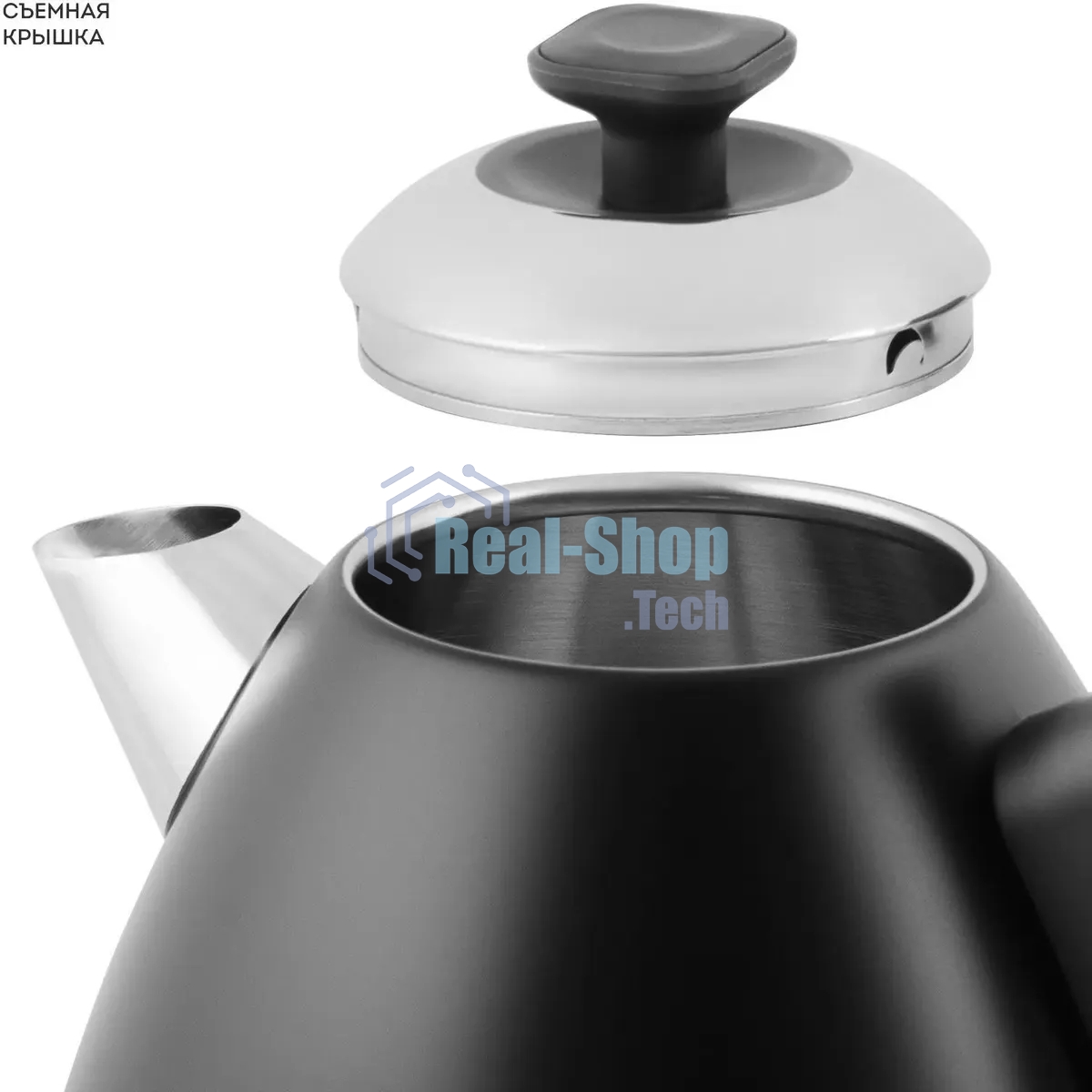 Чайник электрический Galaxy Line GL 0343, черный нефрит, металл, 2200 Вт, 1,7 л