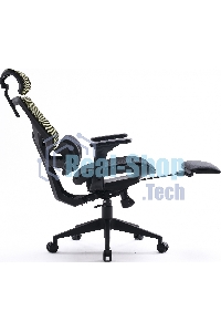 Кресло офисное Cactus CS-CHR-MC01-LGNBK салатовый, сиденье черный, сетка/ткань, с подголов. крестов. пластик, подст. для ног