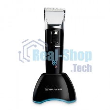 Машинка для стрижки BRAYER BR3402, LED-дисплей, 4 насад, турбо, титан. покр, регу. высоты лезвий