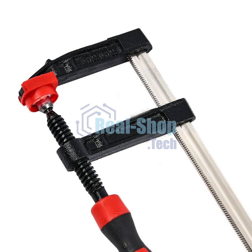 Струбцина F-образная усиленная Deli DL110830Z 300x80 мм, макс. усилие зажима 3000N, резьба 14мм