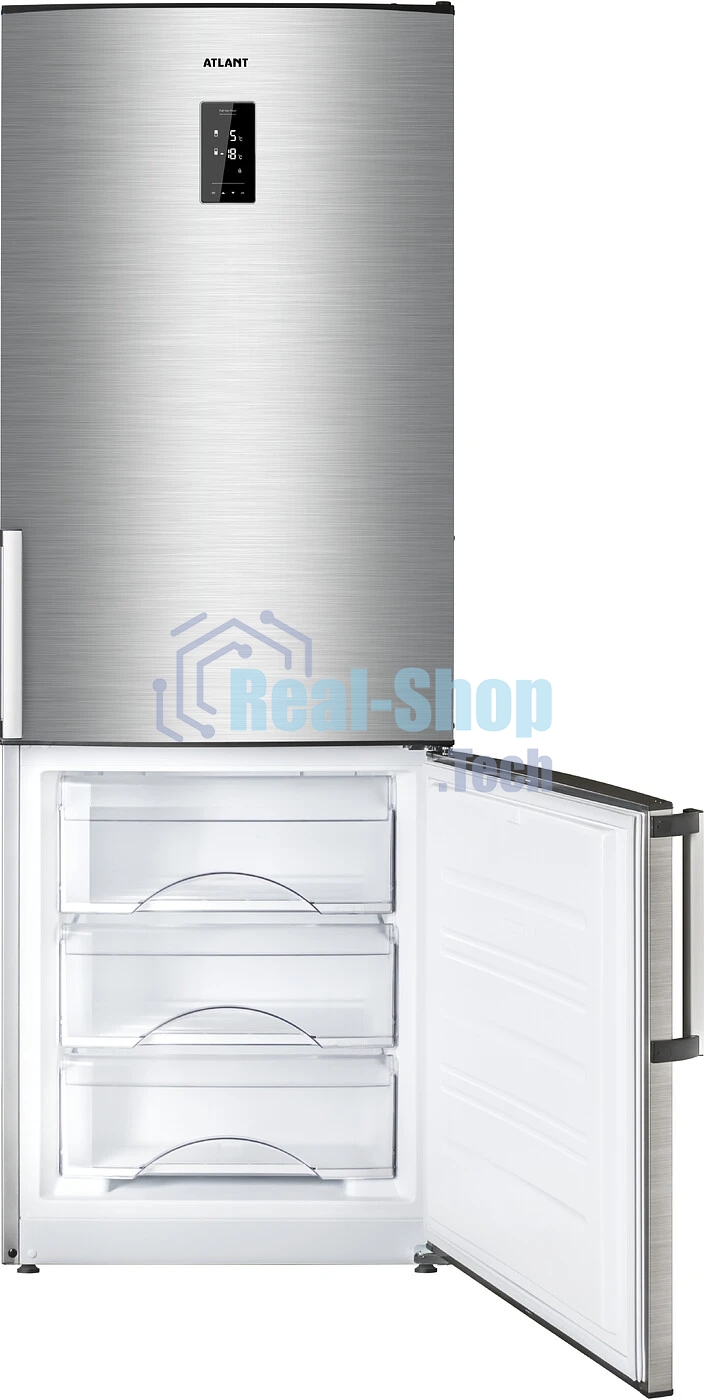 Холодильник Atlant ХМ-4524-040-ND нержавеющая сталь двухкамерный 271/100л морозилка снизу, No Frost