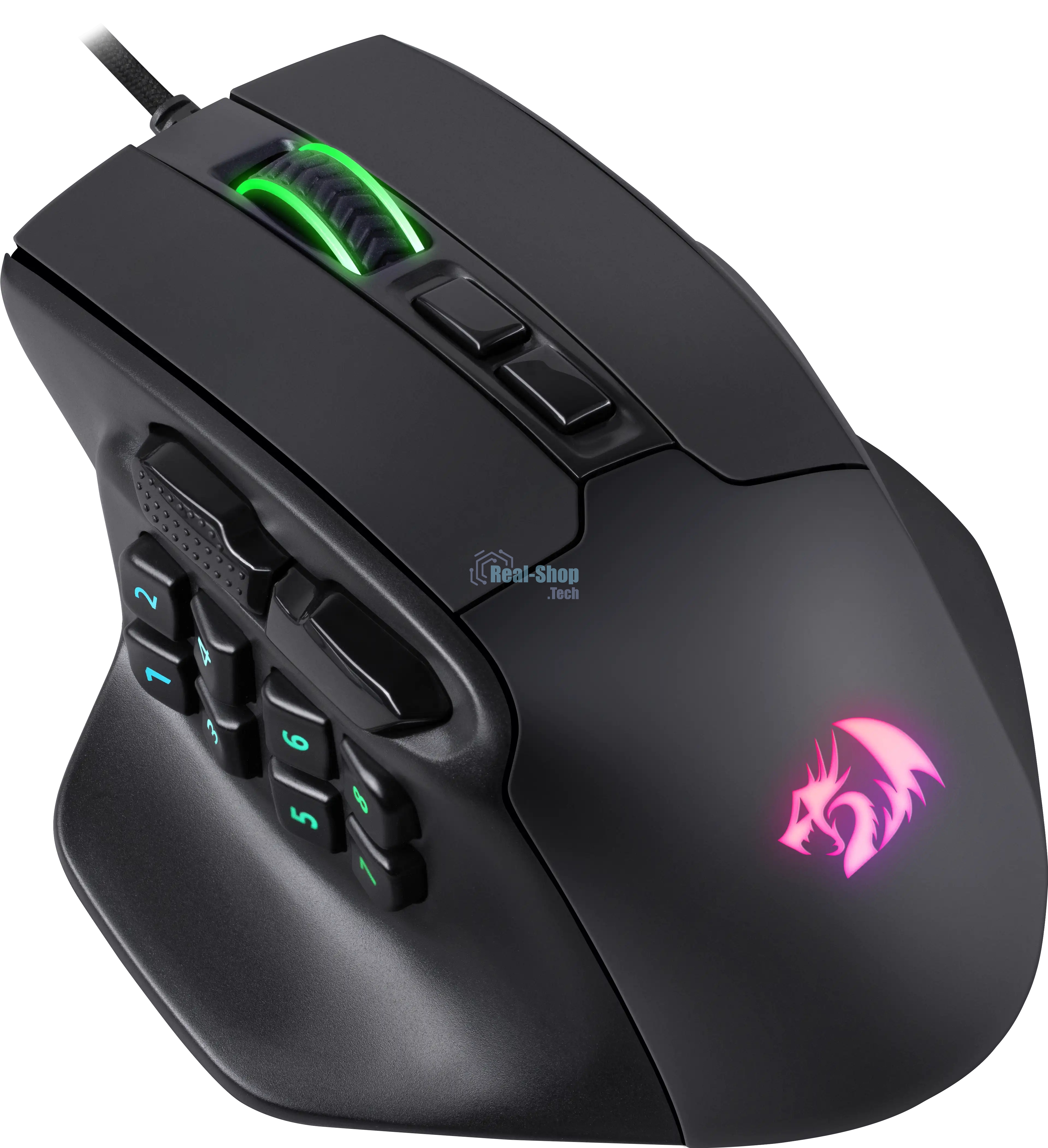 Мышь проводная REDRAGON Aatrox черный, 12400 dpi, USB, кнопки - 15