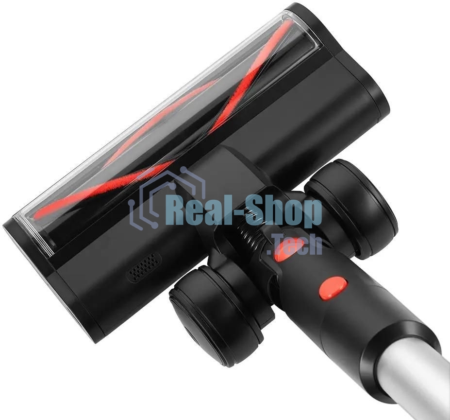 Пылесос вертикальный Kitfort КТ-5389 черный/красный, питание от аккумулятора, 225 Вт, уборка сухая, пылесборник 1 л