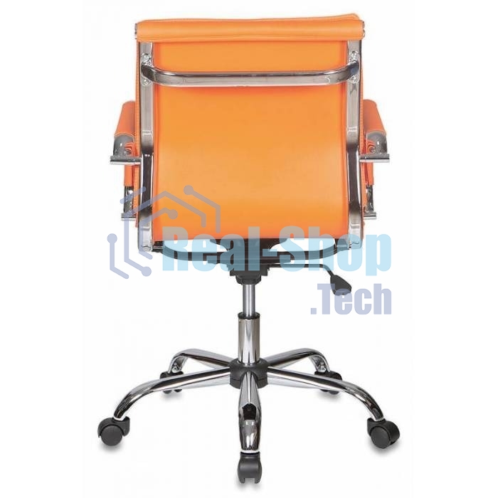 Кресло руководителя Бюрократ CH-993-Low/orange оранжевый, низкая спинка, искусственная кожа, крестовина хромированная
