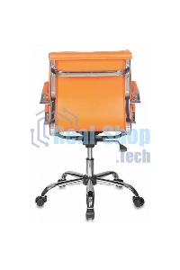 Кресло руководителя Бюрократ CH-993-Low/orange оранжевый, низкая спинка, искусственная кожа, крестовина хромированная