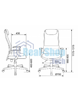 Кресло Бюрократ KB-8/DG/TW-12 TW-04 TW-12 серый, сетка